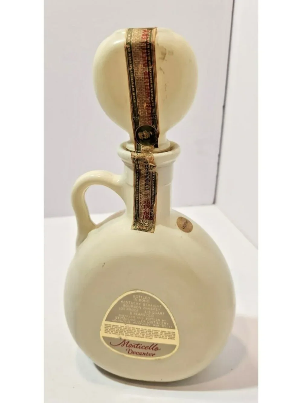 Vintage Old Fitzgerald 1849 Jefferson Monticello Decanter Bourbon Whiskey Bottle